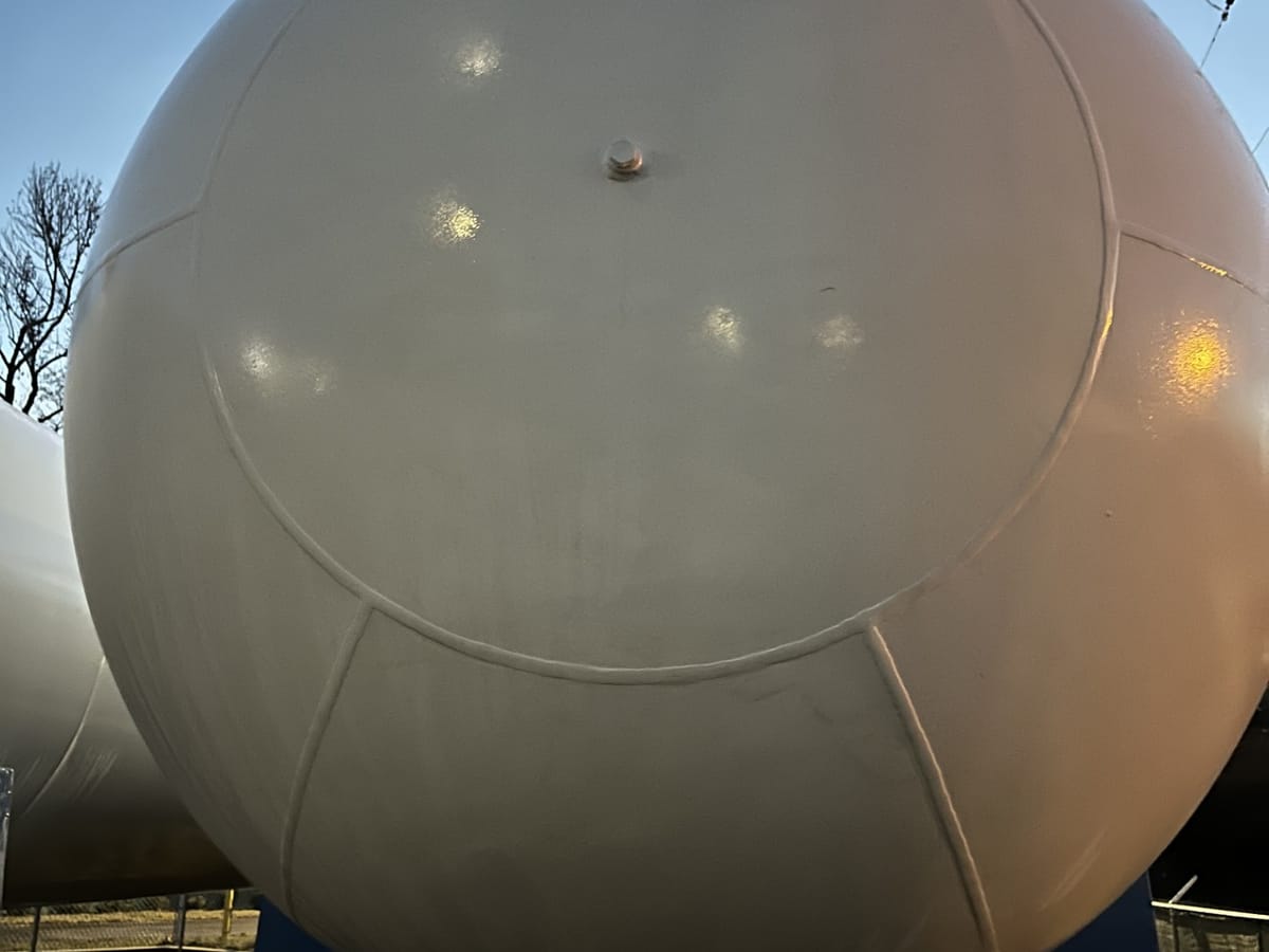 Propane Tank — Sphere — before cleaning